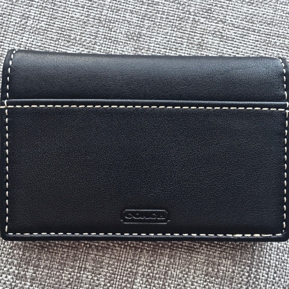 COACH Black Leather ID Card Holder/ Mini Wallet - Picture 2 of 4